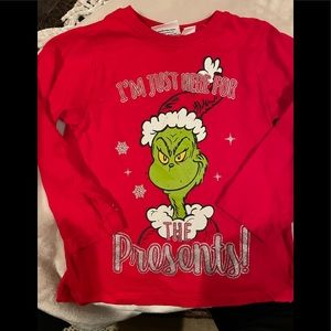 Grinch kids holiday tee